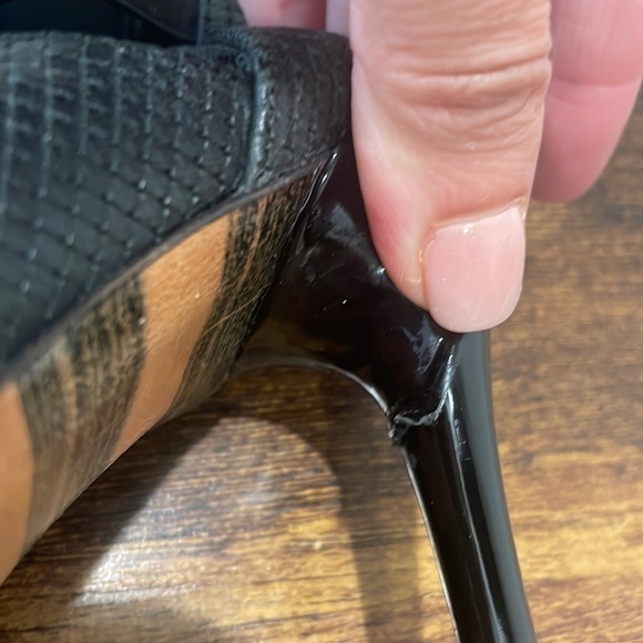 Georgina Goodman Black Strappy Stiletto Heels 36.5 Us 6.5 - Picture 9 of 11